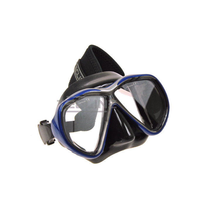 Tecline Tiara Mask & Neoprene Strap Black Silicone Blue Frame