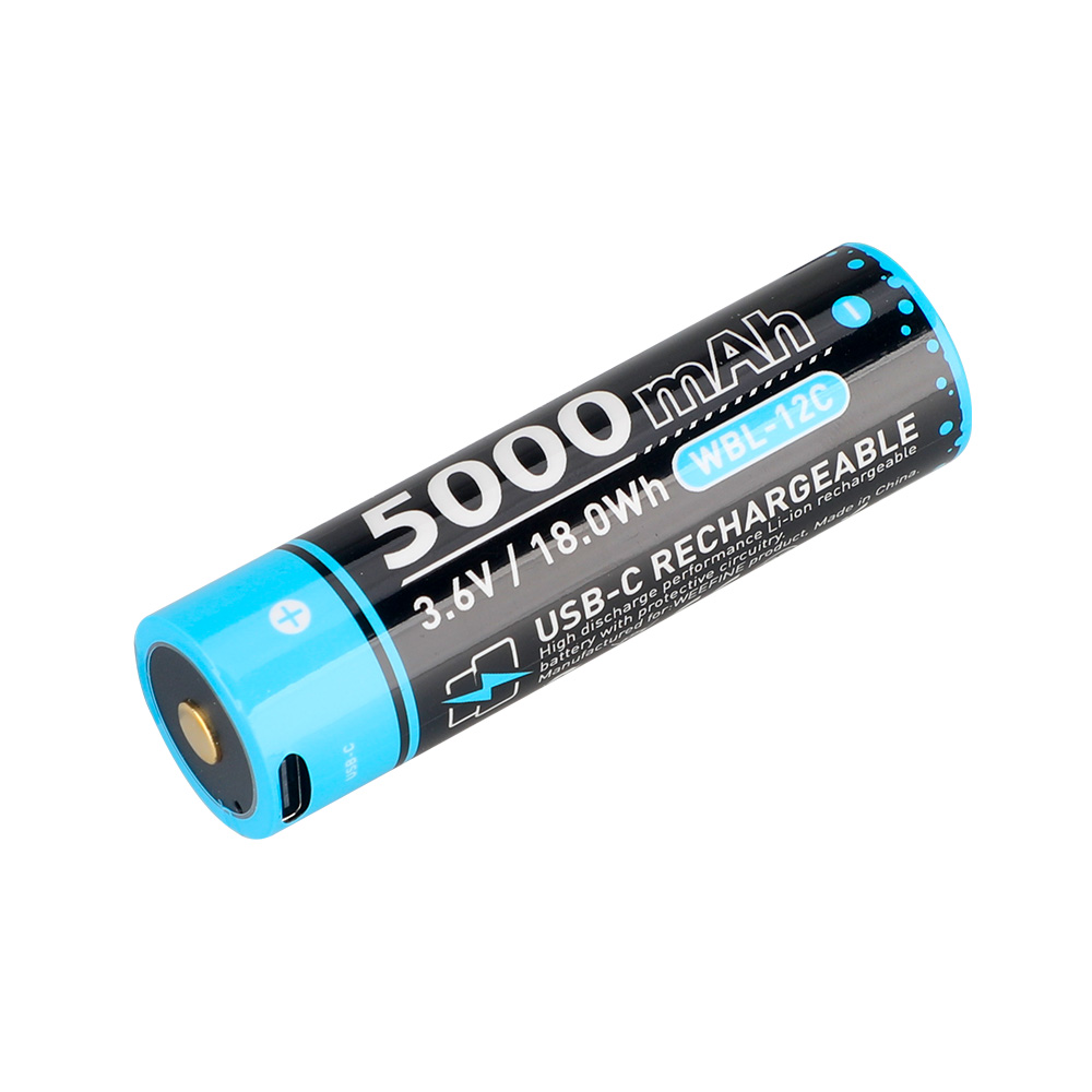 Weefine 21700 Li-ion battery, 5000mAh USB-C Charger WBL-12C